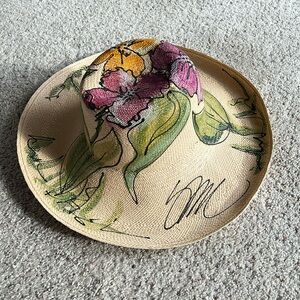 Straw hat. Handwoven and hand painted  in Equador.